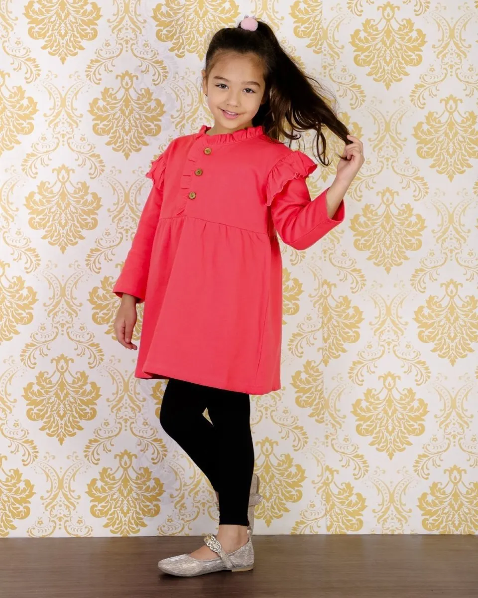 Girls Cute Raspberry Sweater Dress