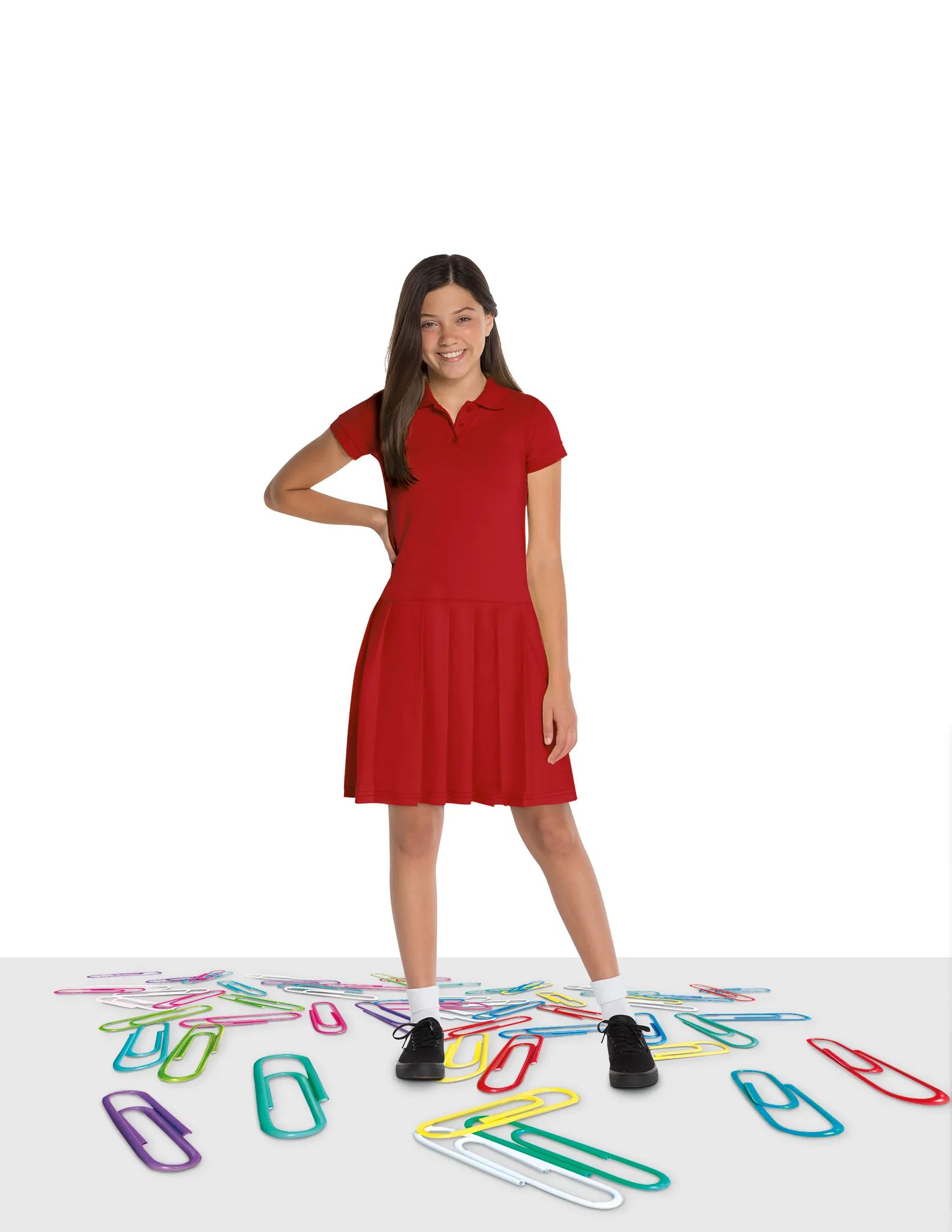 Girls Pique Polo Dress (Sizes XS-XL)