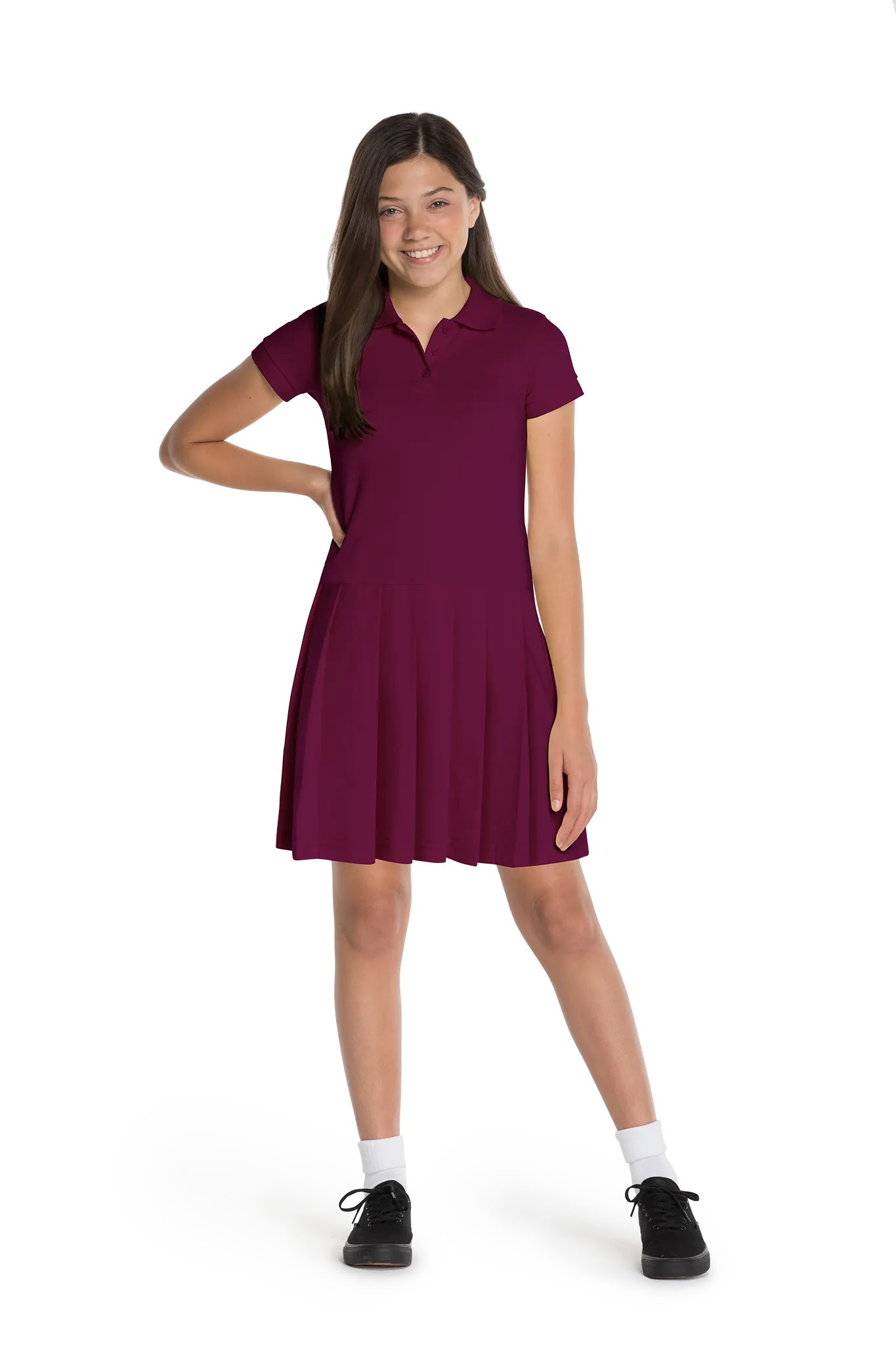 Girls Pique Polo Dress (Sizes XS-XL)