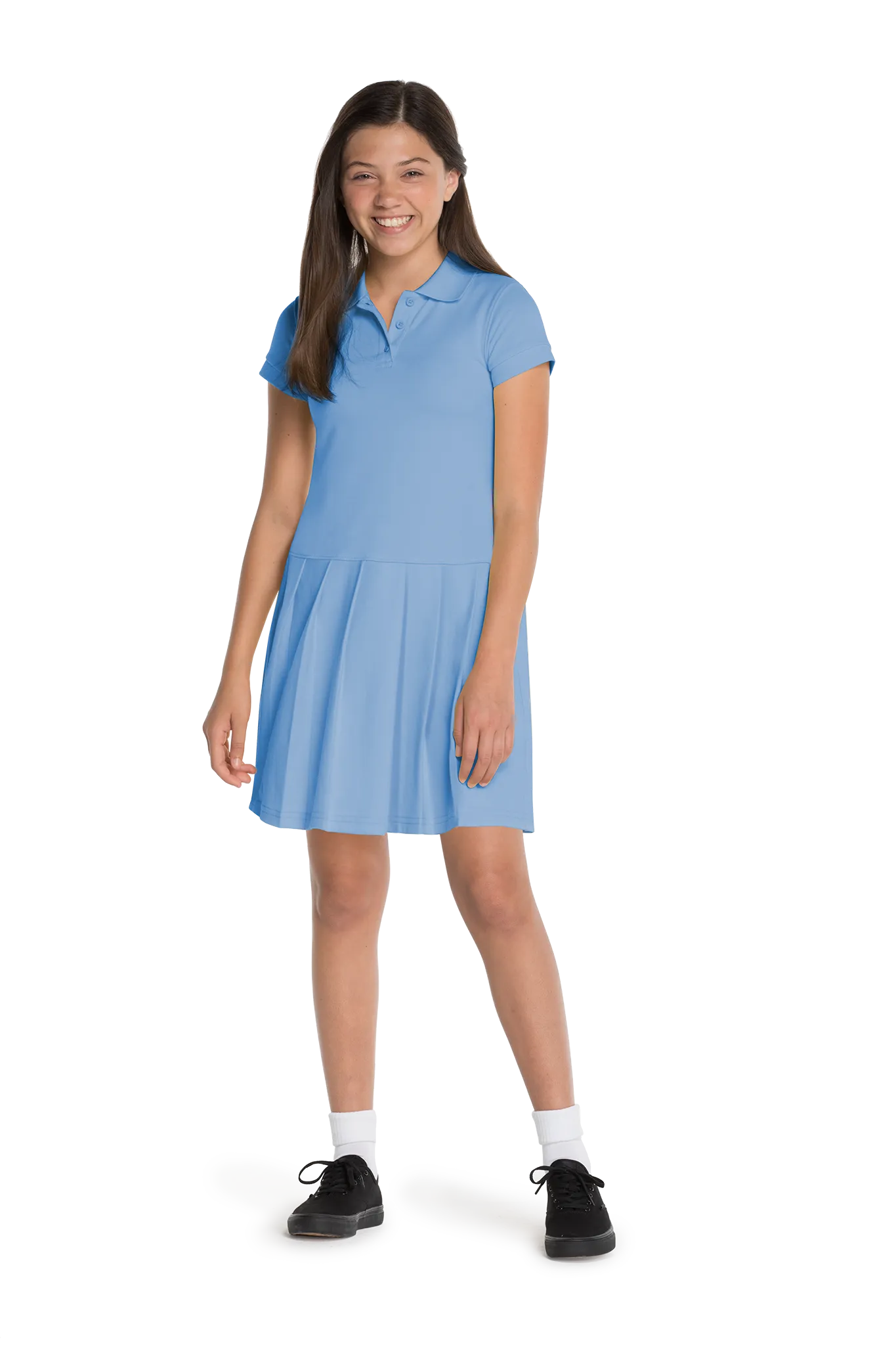 Girls Pique Polo Dress (Sizes XS-XL)