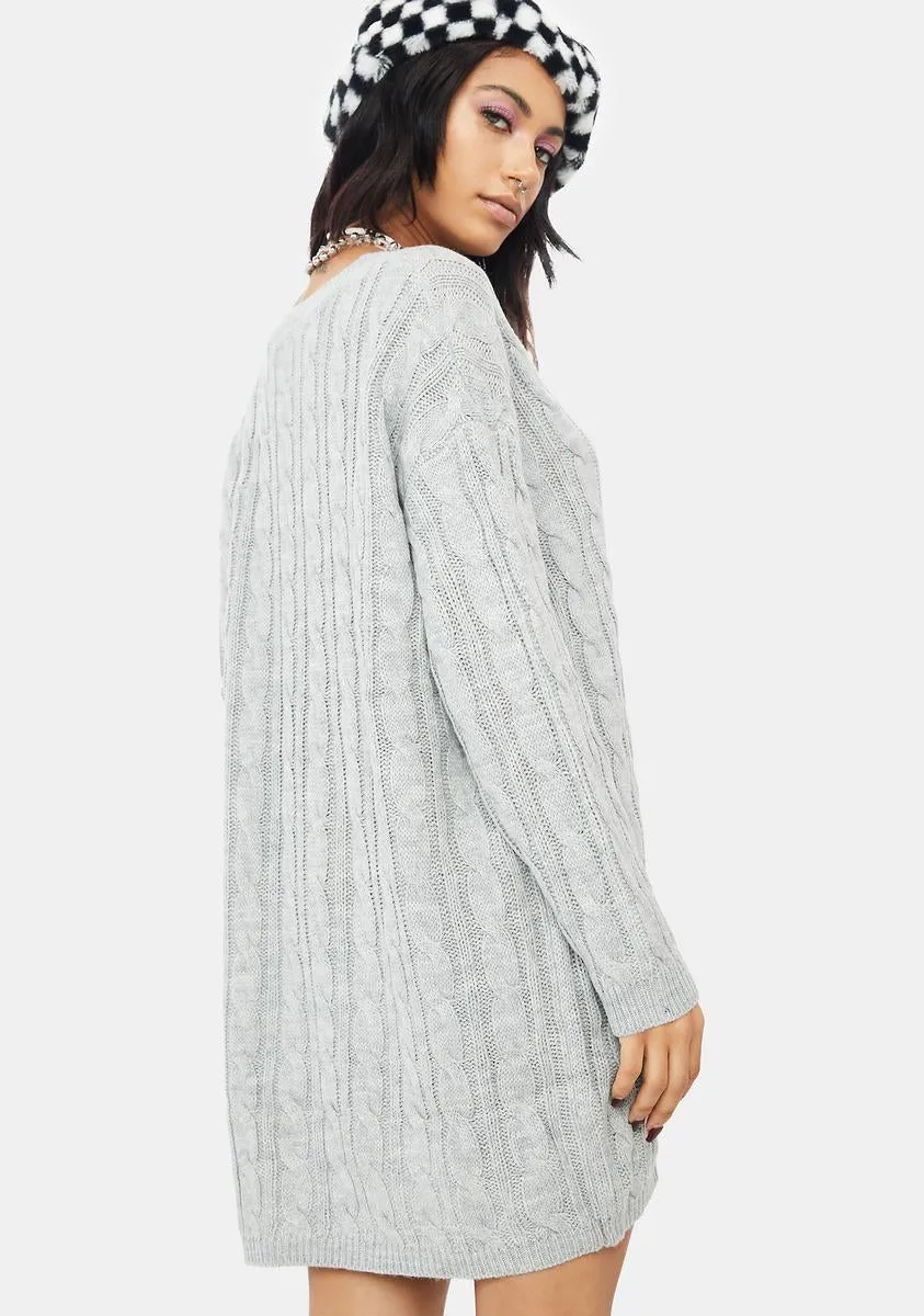 Gloomy Cuddle Weather Sweater Dress