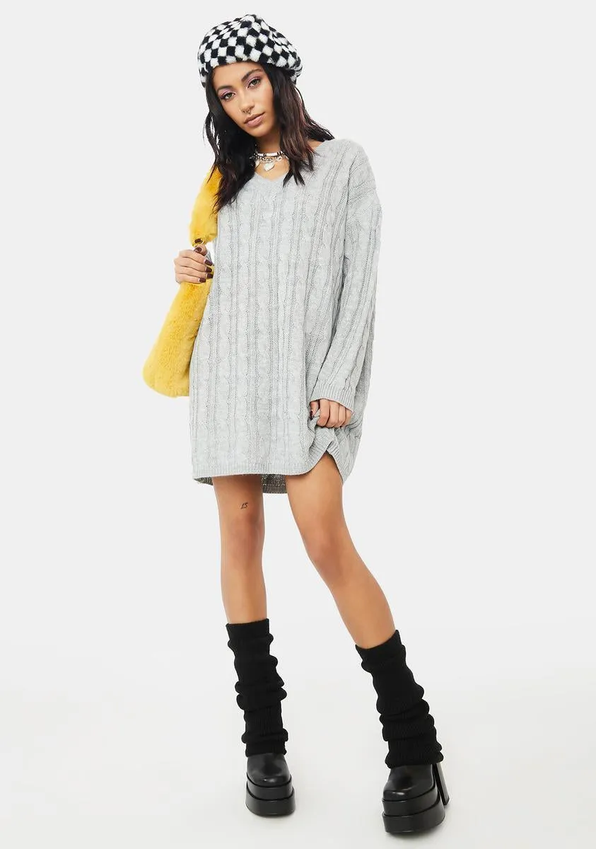 Gloomy Cuddle Weather Sweater Dress