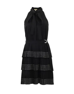 Grommet Pleated Dress