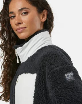 Gym Coffee Industry Fleece Jacket (Womens) - Midnight/Grey