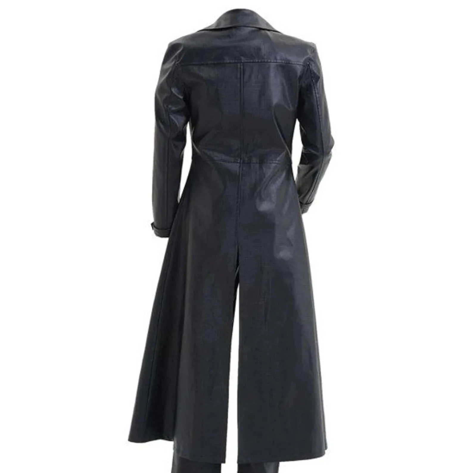 Handmade Albert Wesker Black Trench Resident Leather Coat By TJS