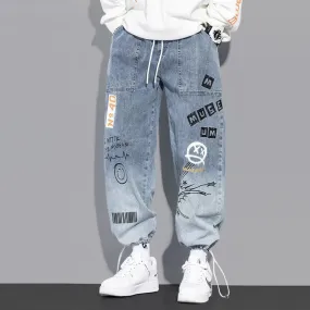 High quality Fashion Men Cargo Pants Hip Hop Trend Jogging Pants Elastic Waist