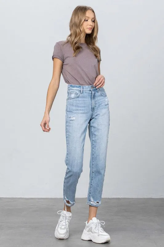 HIGH RISE TAPERED JEANS