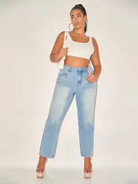 High Waist Long Plus Size Jeans