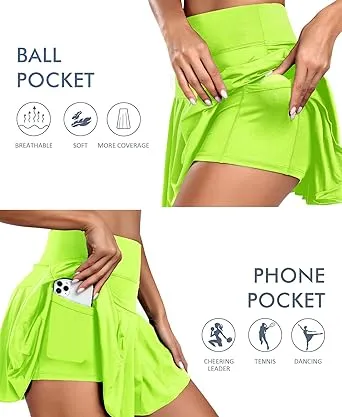 High Waist Sporty Pleated Tennis/Golf Skirt