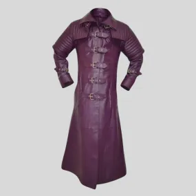 Hugh Jackman Van Helsing Purple Leather Long Trench Coat