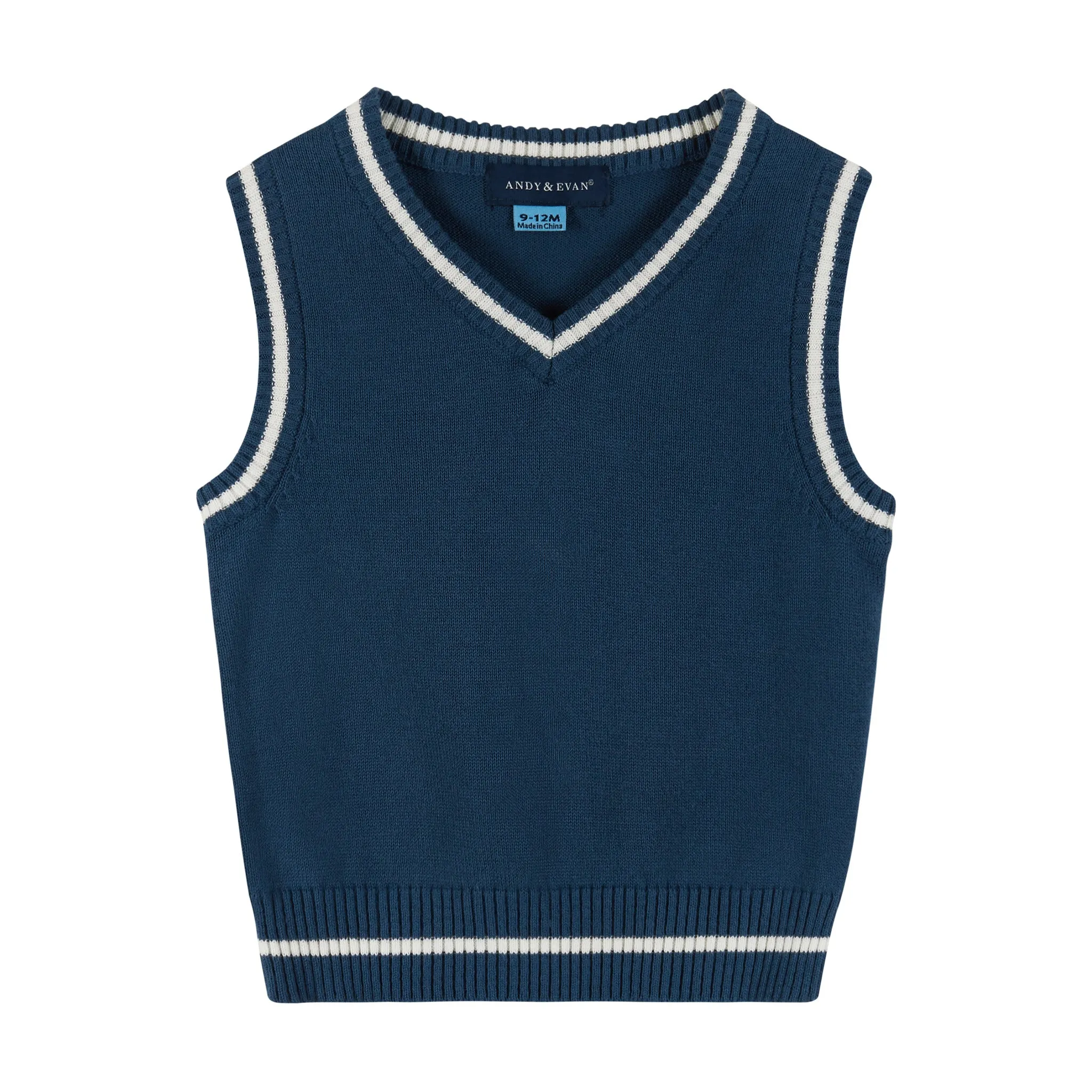 Infant 4-Piece Plaid & Sweater Vest Set | Green & Navy