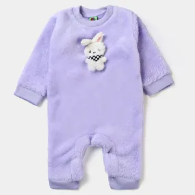 Infant Girls Romper Bear App-Purple