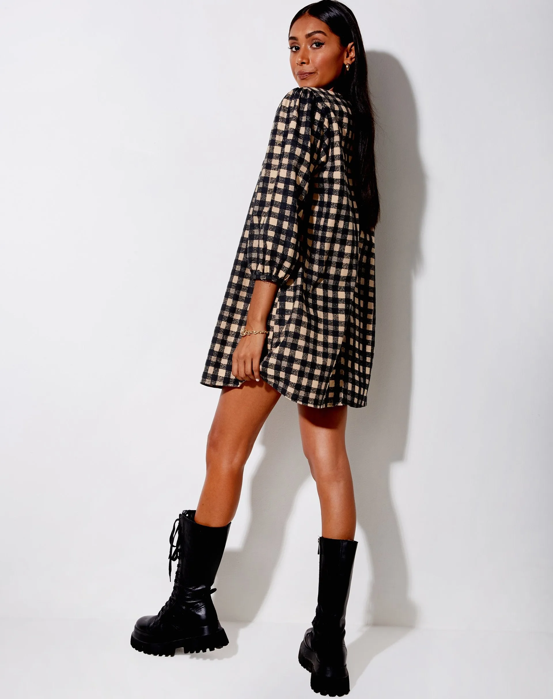 Isha Mini Dress in 90's Grunge Check