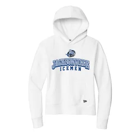 Jacksonville Icemen Women's White New Era Comeback Fleece Pullover Hoodie