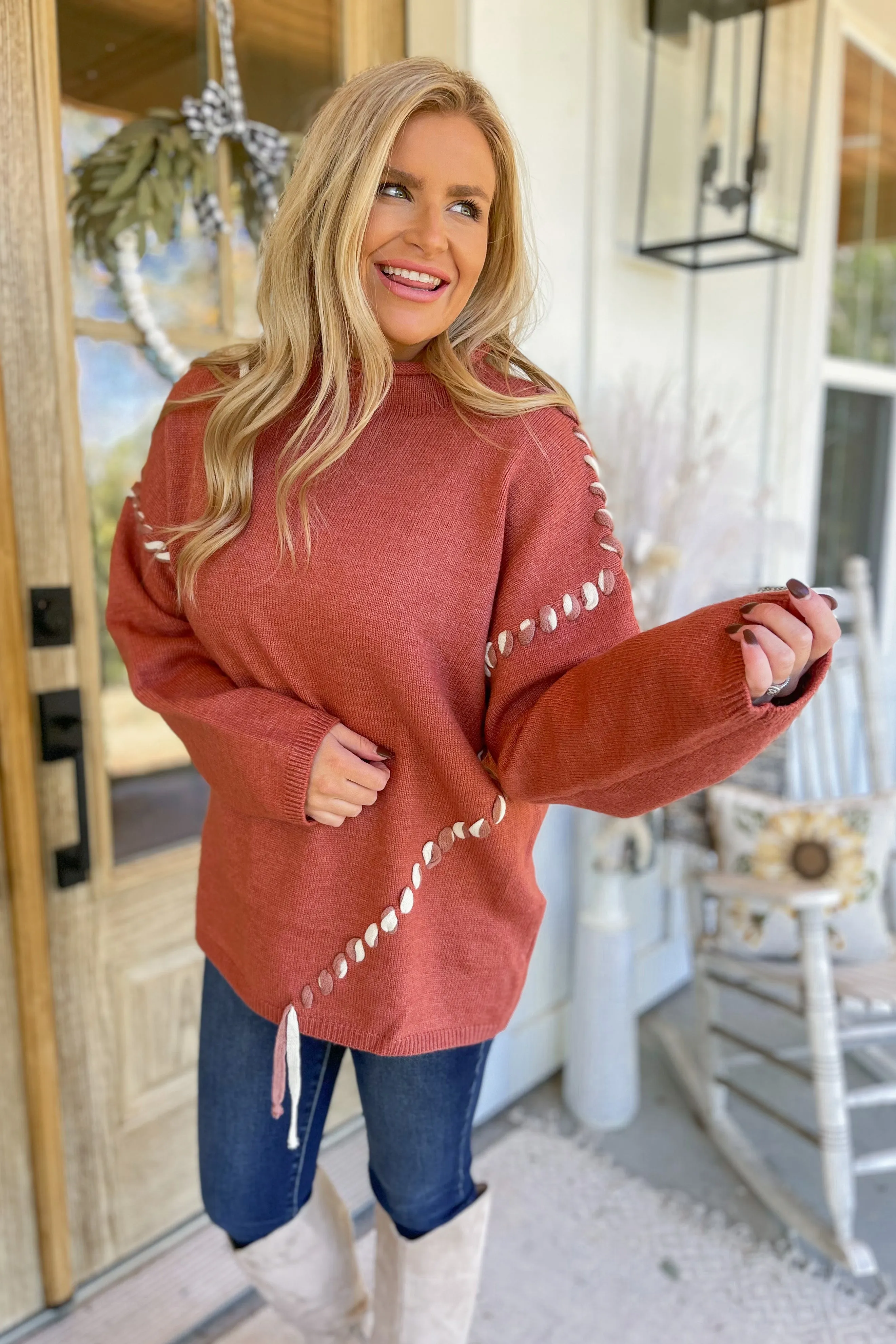 Jenna Long Sleeve Mock Neck Sweater