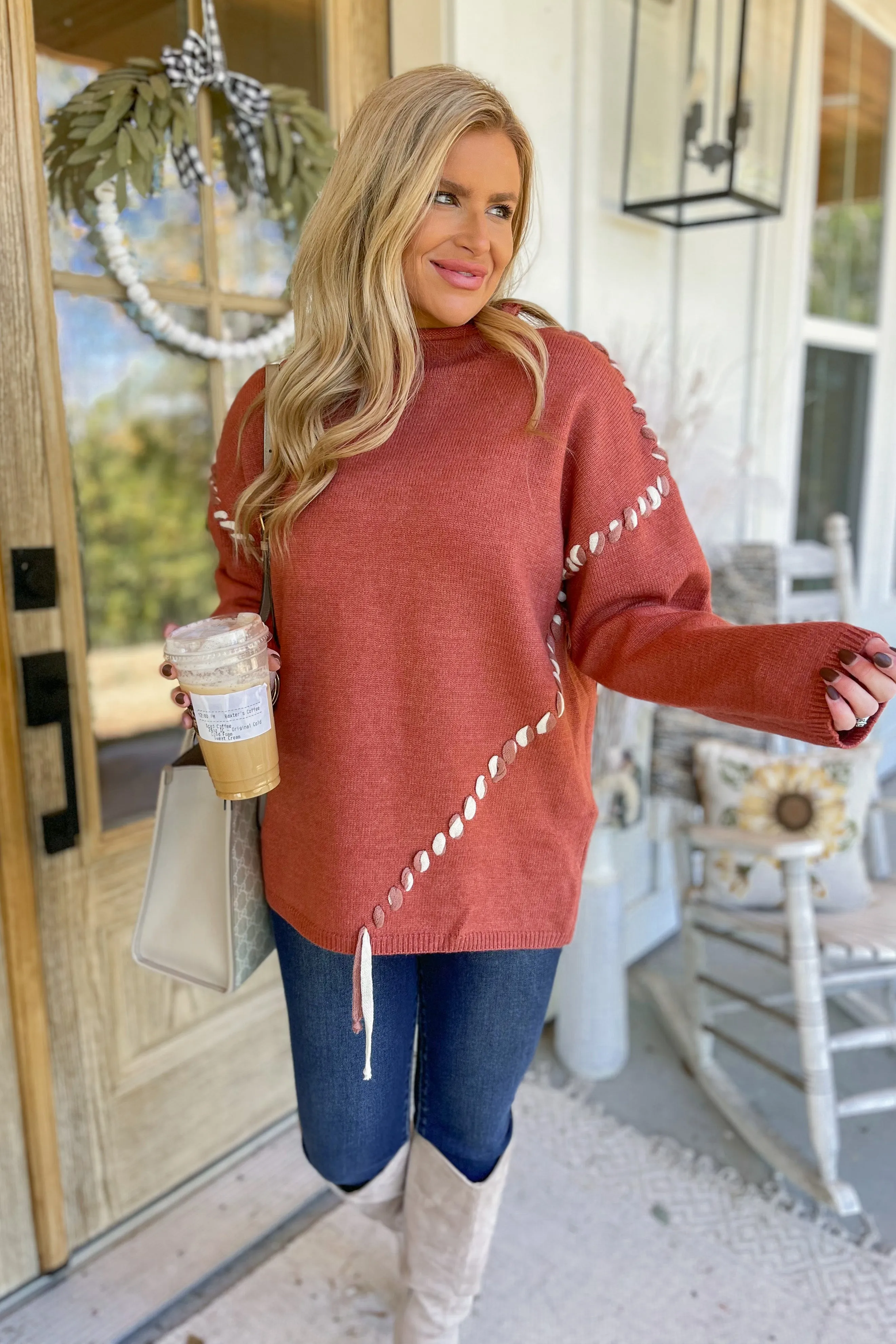 Jenna Long Sleeve Mock Neck Sweater