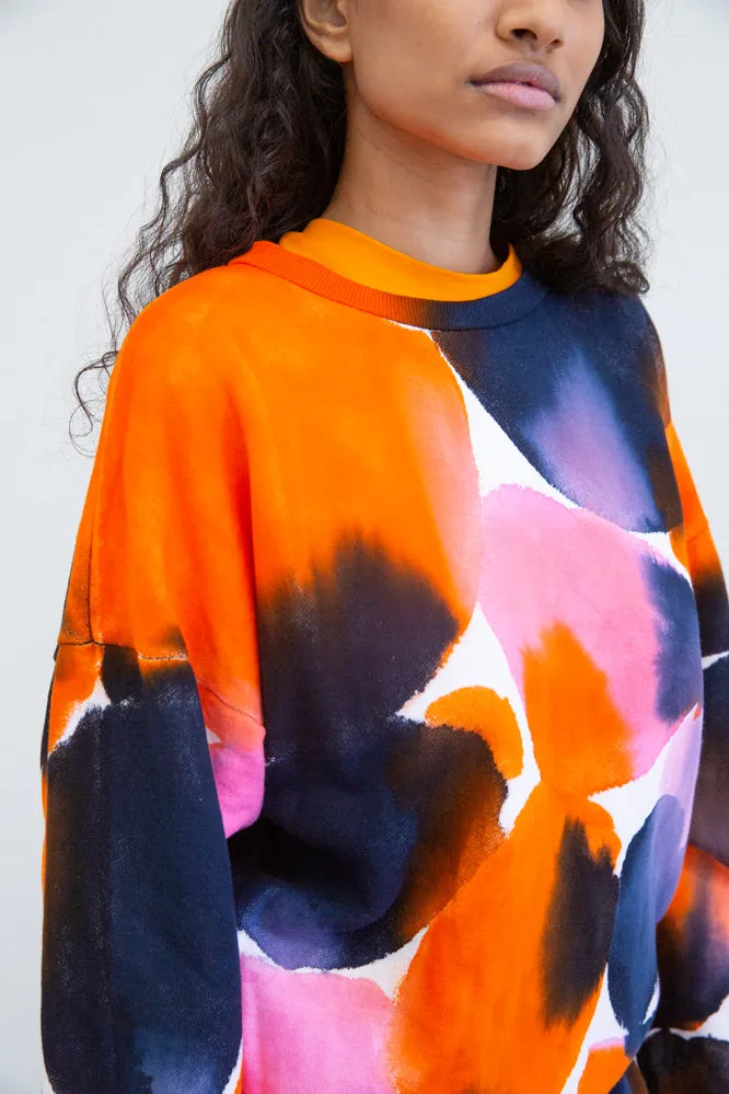 JULES SWEATER  - Navy/Orange/Pink