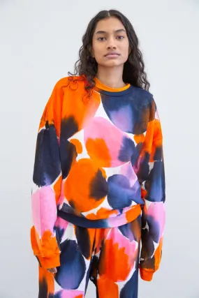 JULES SWEATER  - Navy/Orange/Pink