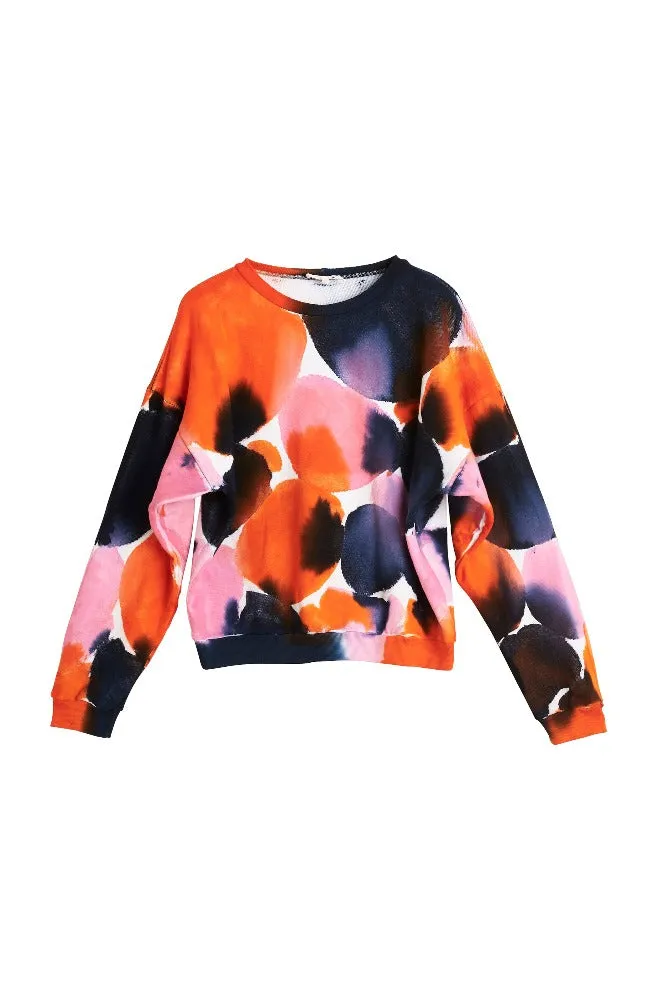 JULES SWEATER  - Navy/Orange/Pink