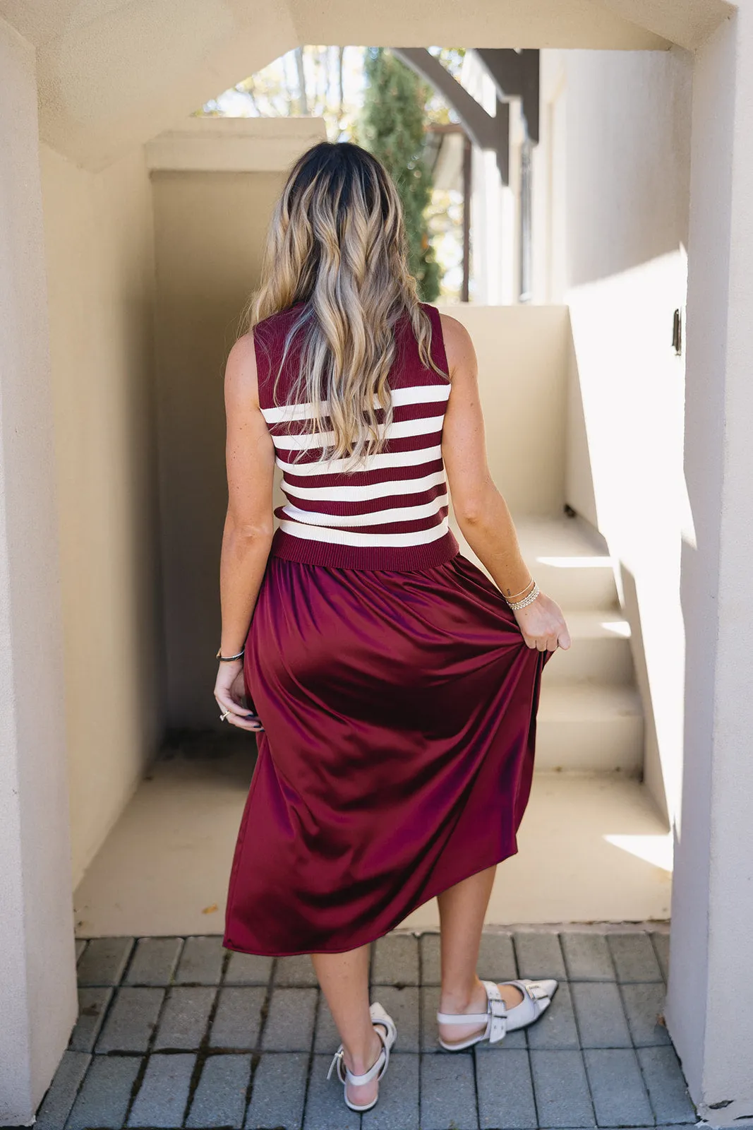 Kendall Midi Dress - Burgundy