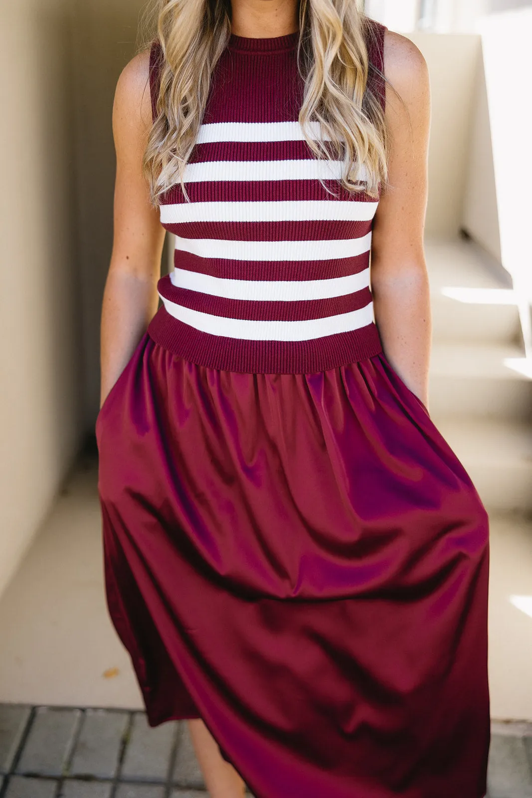 Kendall Midi Dress - Burgundy