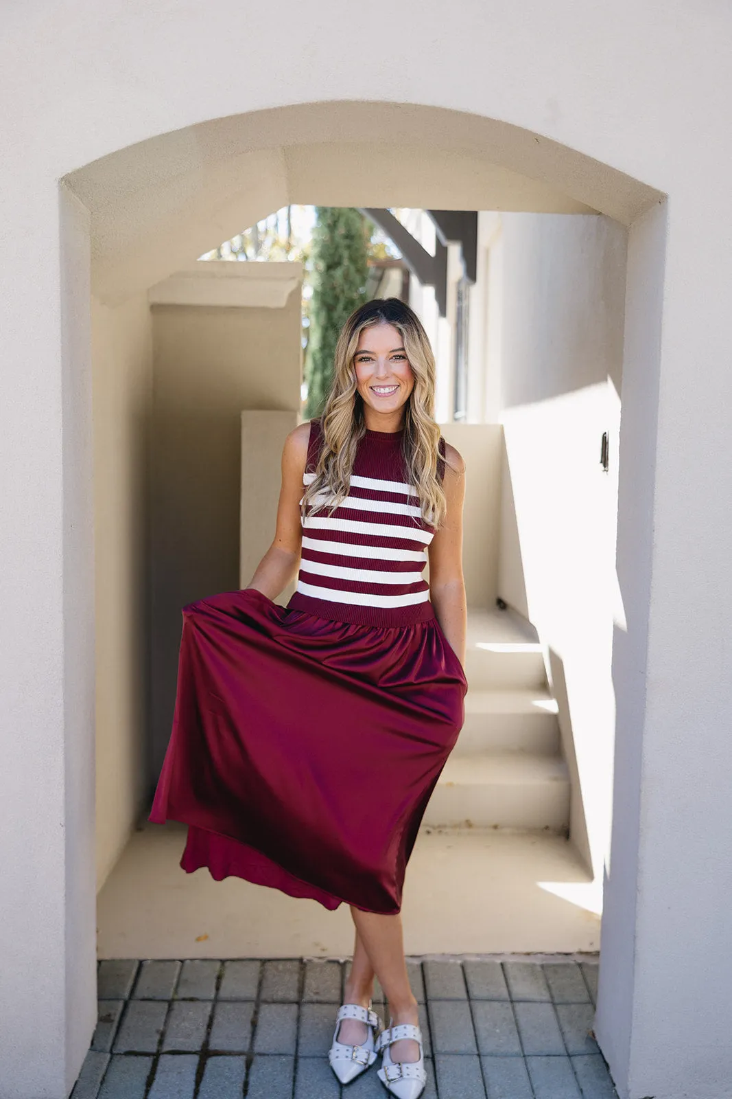 Kendall Midi Dress - Burgundy