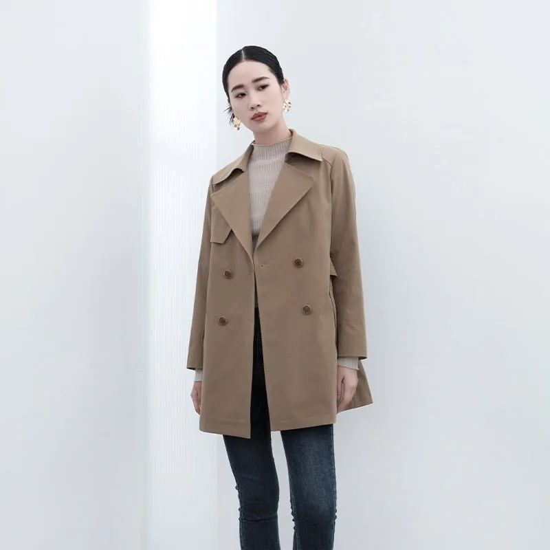 Khaki Classic Short Trench Coats