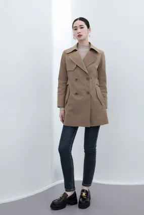 Khaki Classic Short Trench Coats