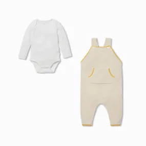 Knitted Pocket Overalls & Bodysuit Outfit