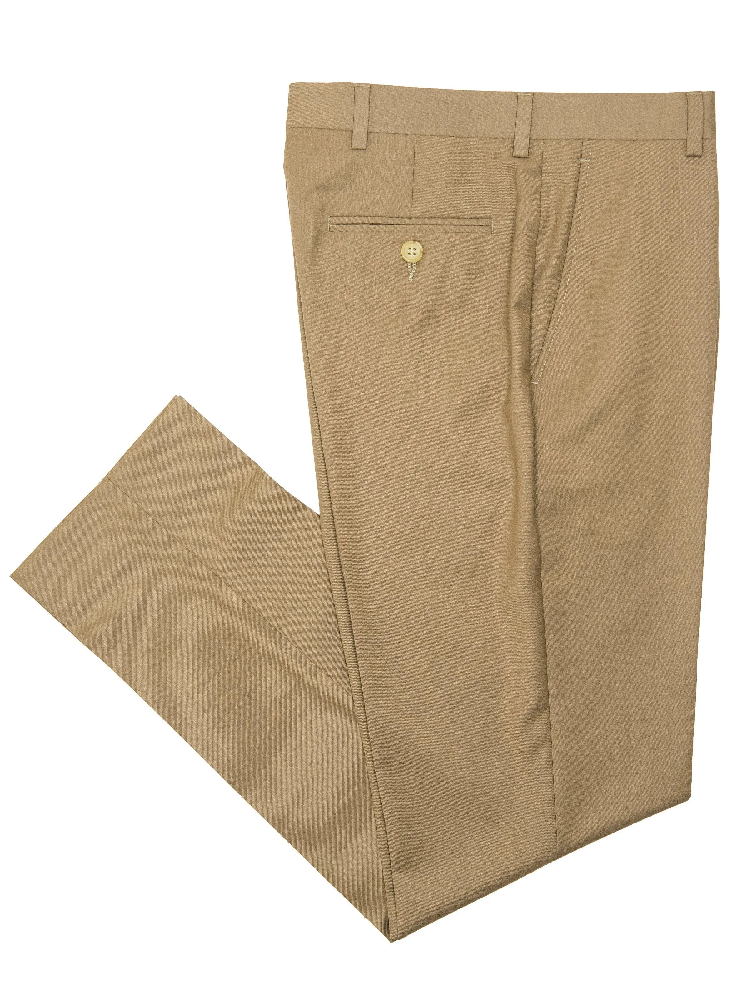 Lauren Ralph Lauren 16247 Boy's Dress Pants - Solid Gab - Tan