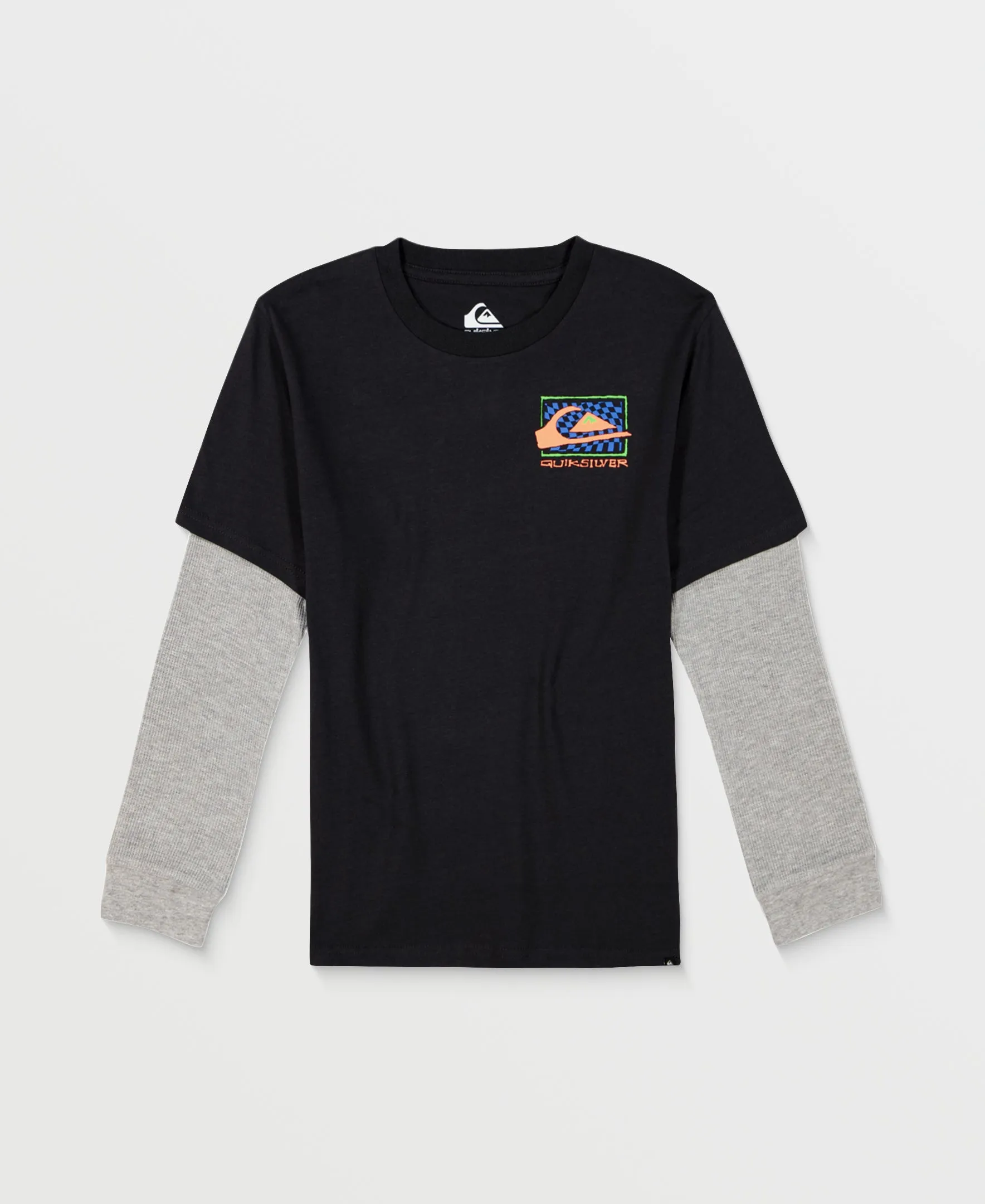 Little Boys Check Box Long Sleeve Shirt - Tarmac