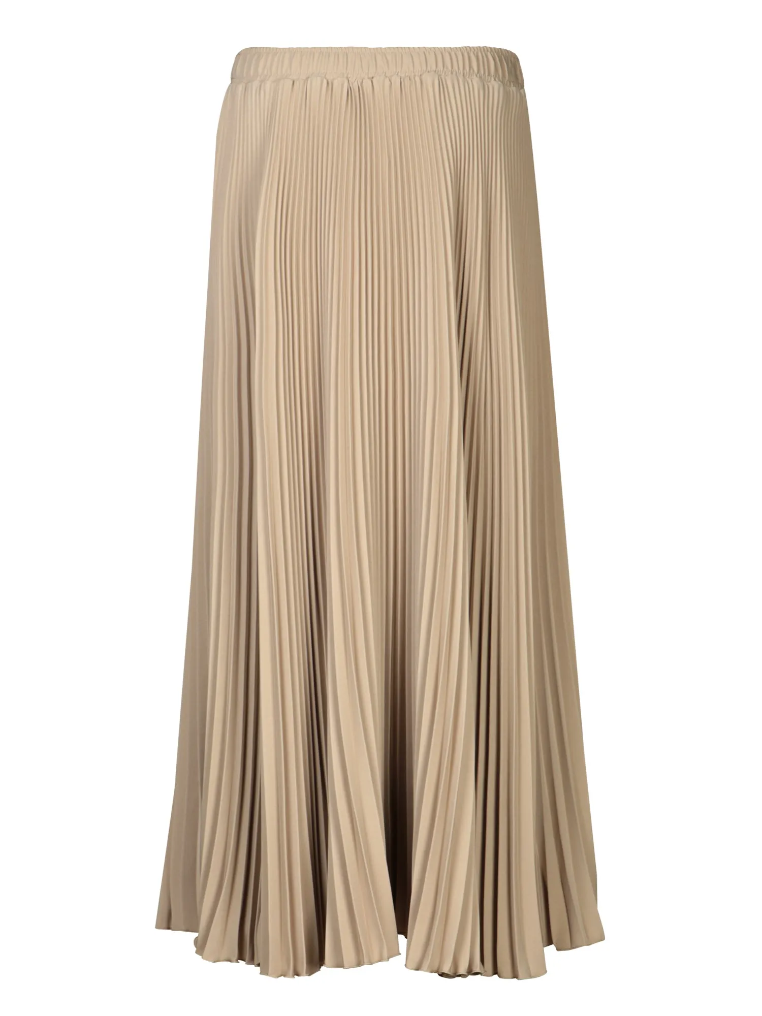 Long Beige Pleated Skirt