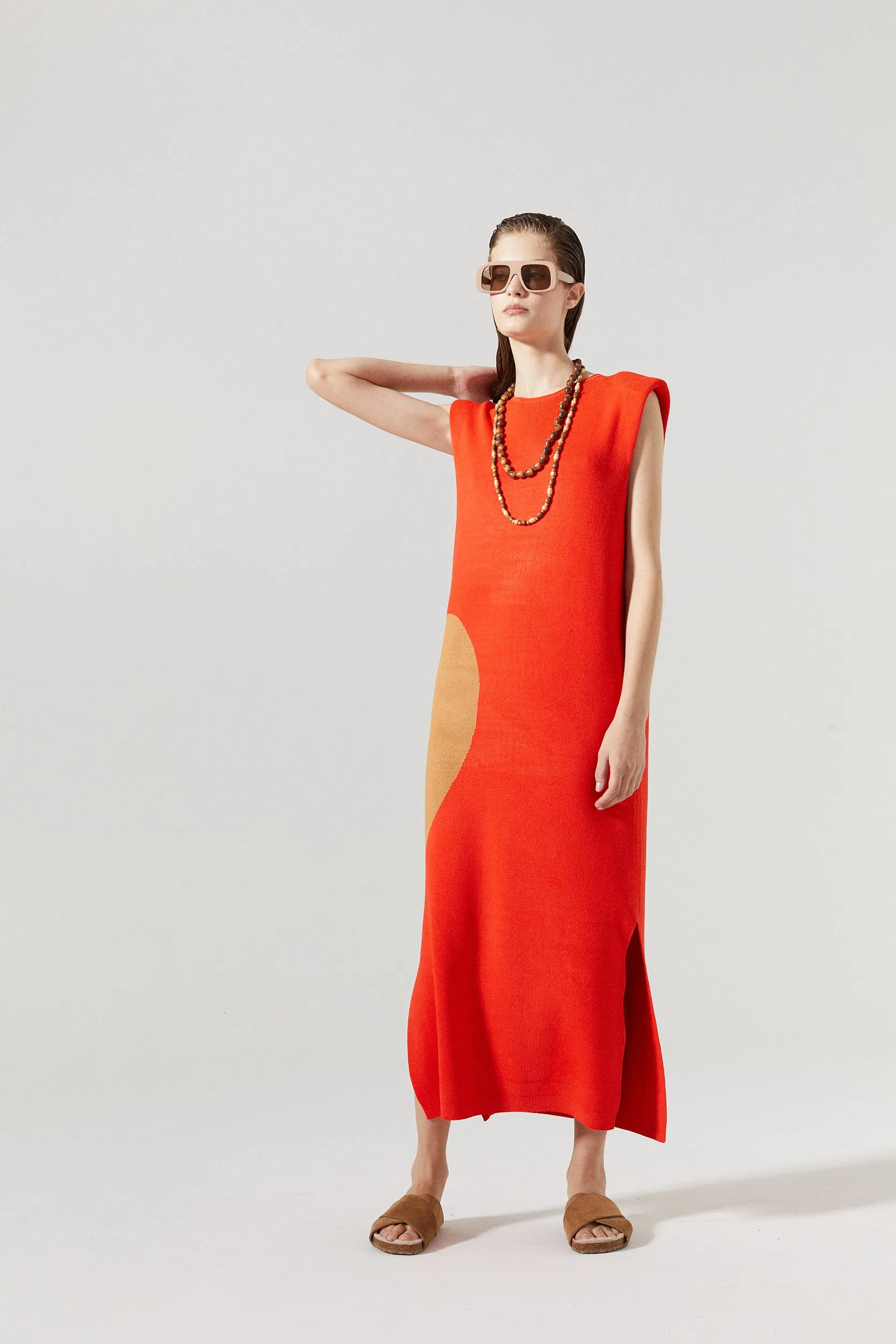 Love Knitted Dress - Coral Red