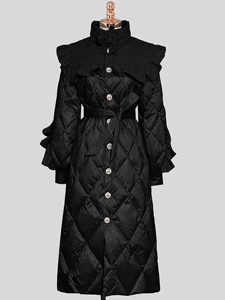 Luxury Women's Black Quilted Parka