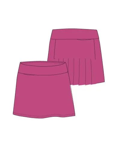 Marisa Pleated Skort - Pink Rose - 18 inch