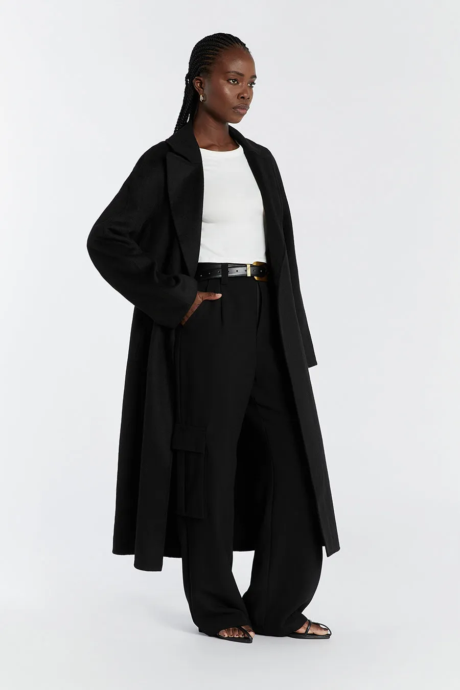 MATILDA BLACK WOOL FELT COAT