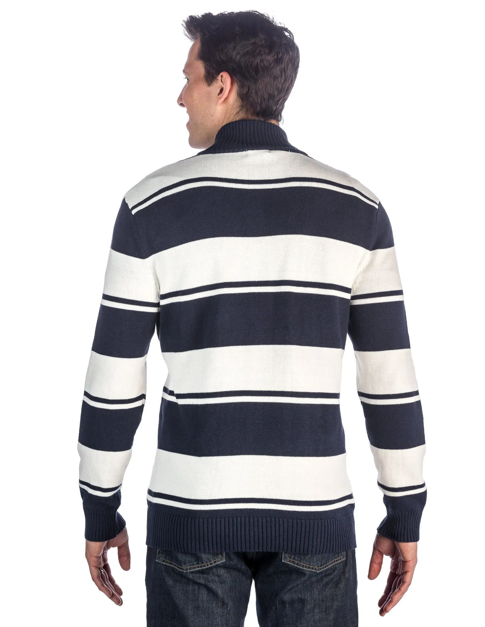 Men's 100% Cotton Half-Zip Pullover Sweater