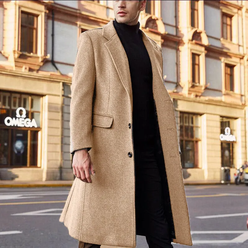 Men's long trench coat