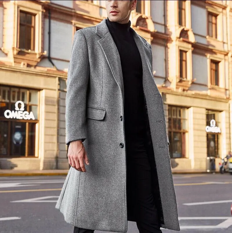 Men's long trench coat