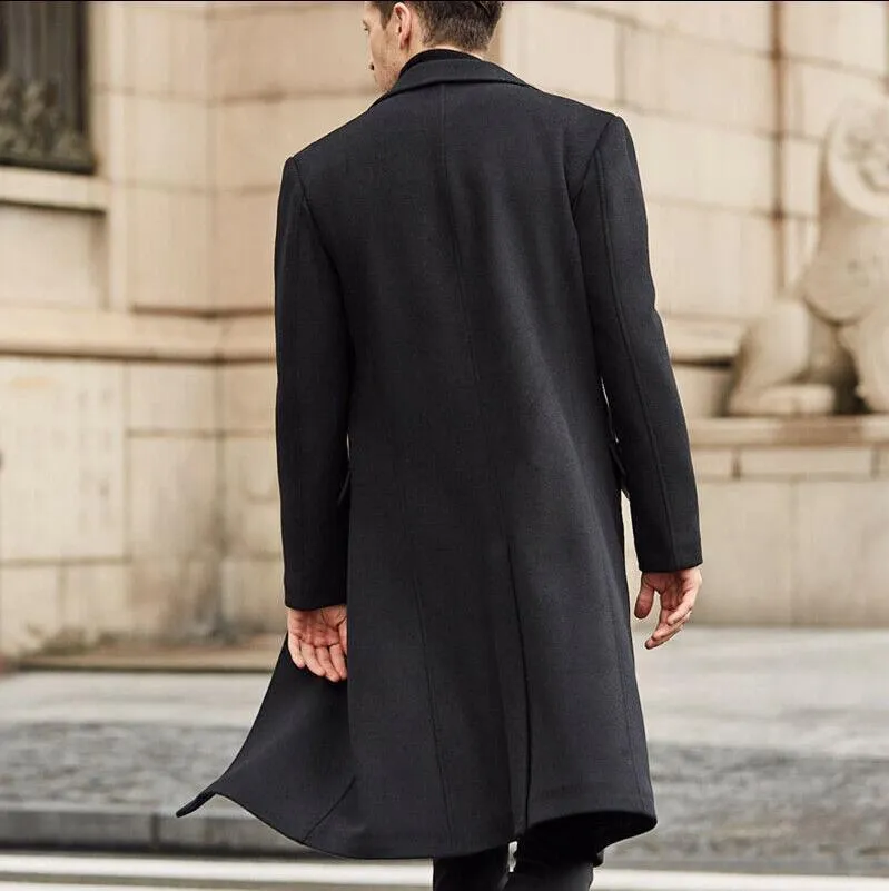 Men's long trench coat