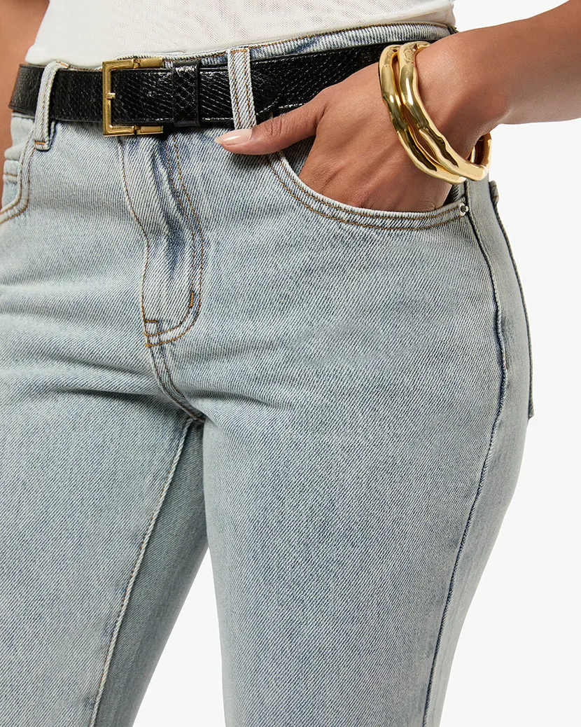 Mid Rise Straight Flare Jean