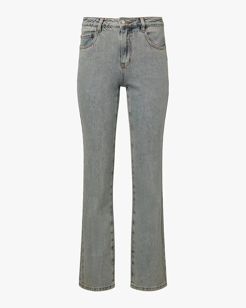 Mid Rise Straight Flare Jean