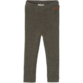 Name It Mulled Basil Wriss Wool Knit Long Johns