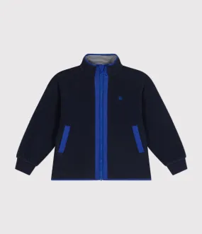 Navy Fleece Jacket w/ Blue Zipper - Petit Bateau FW24