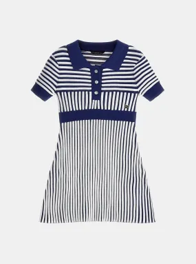 Navy Stripe Short Sleeve Sweater Dress (2-7)