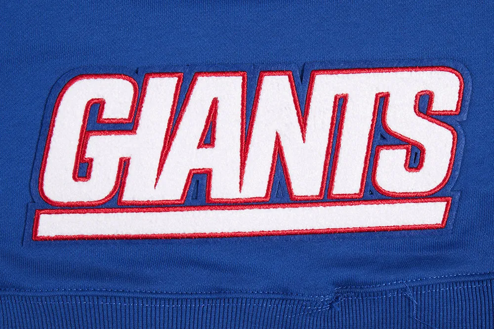 NFL NEW YORK GIANTS WOMEN'S CROPPED FLEECE HOODIE (DODGER BLUE)