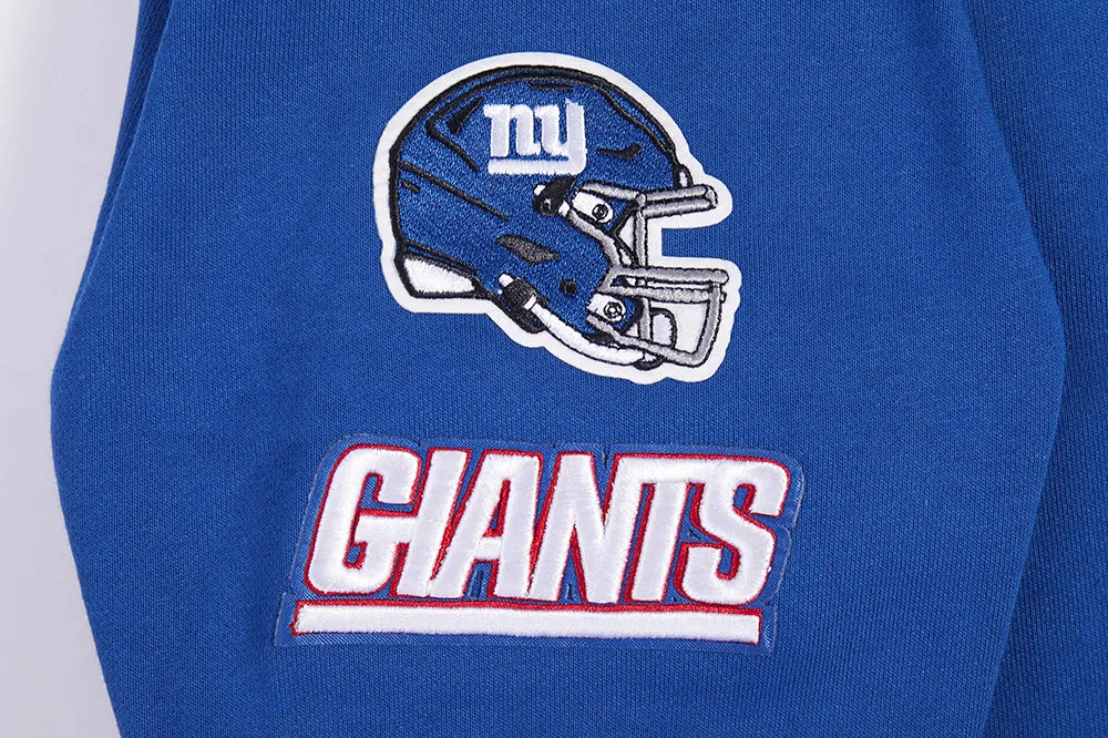 NFL NEW YORK GIANTS WOMEN'S CROPPED FLEECE HOODIE (DODGER BLUE)