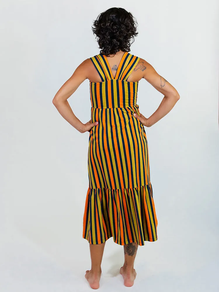 Opal Dress - Chartreuse Stripe