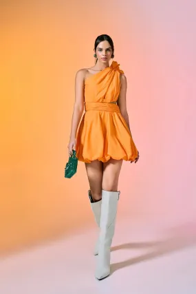 Orange Mango Voluminous Mini Dress