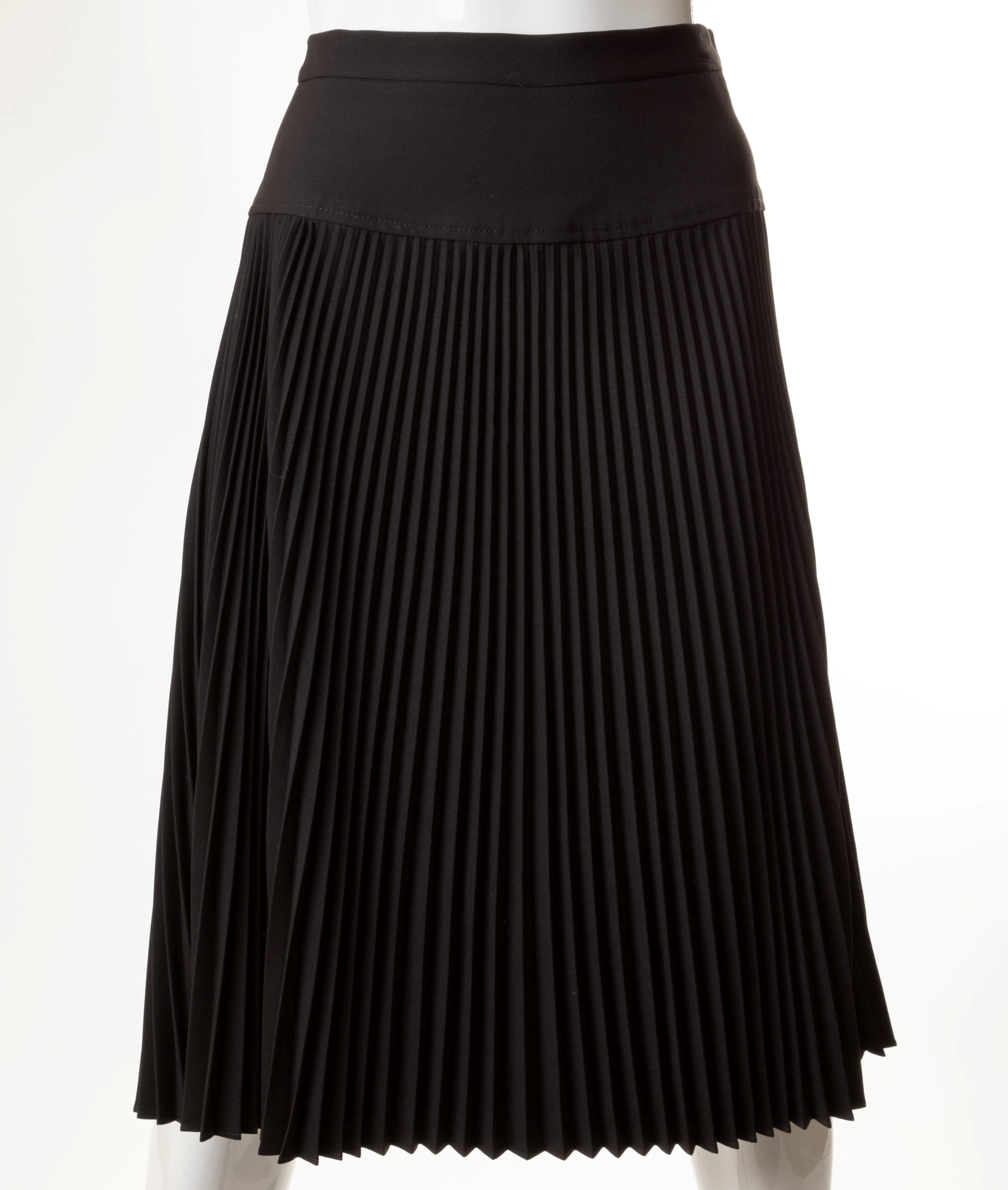 PANIZ ACCORDION PLEAT YOKE SKIRT 29" BLACK